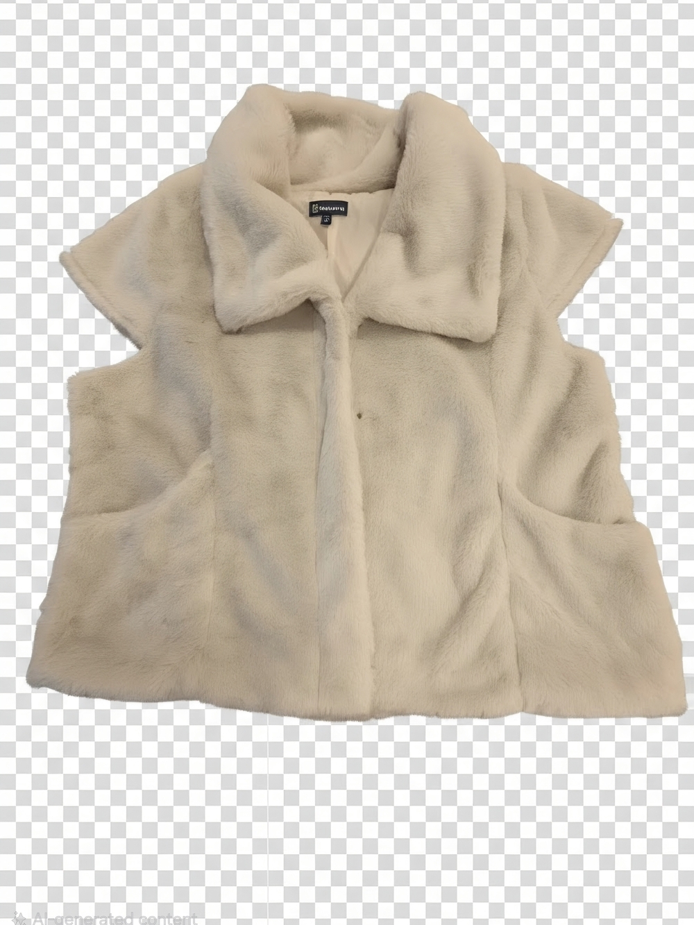 Democracy Creamy Taupe Faux Fur Vest Jacket XL